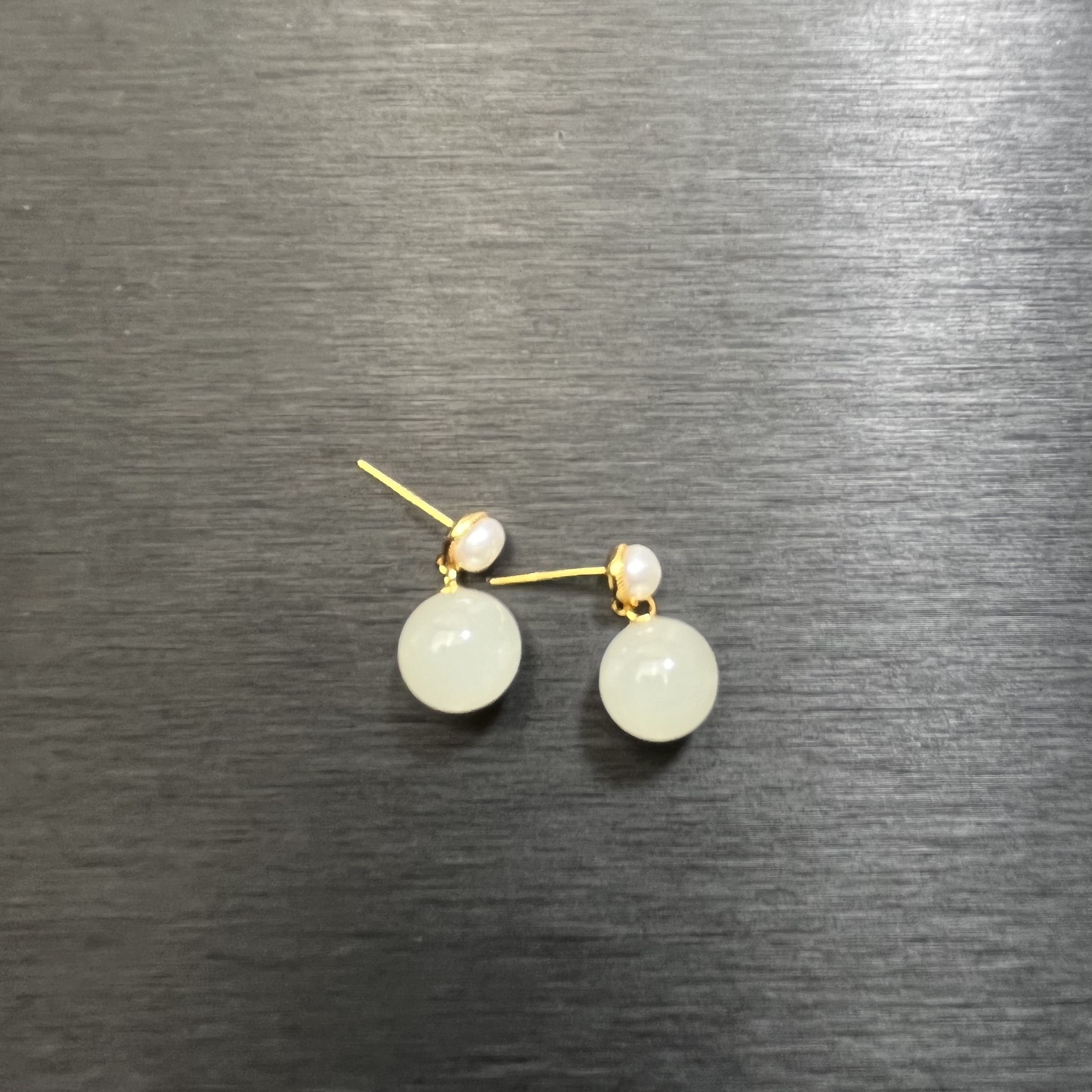 晴水卡10珍珠耳钉925银镶嵌简约大气耳饰