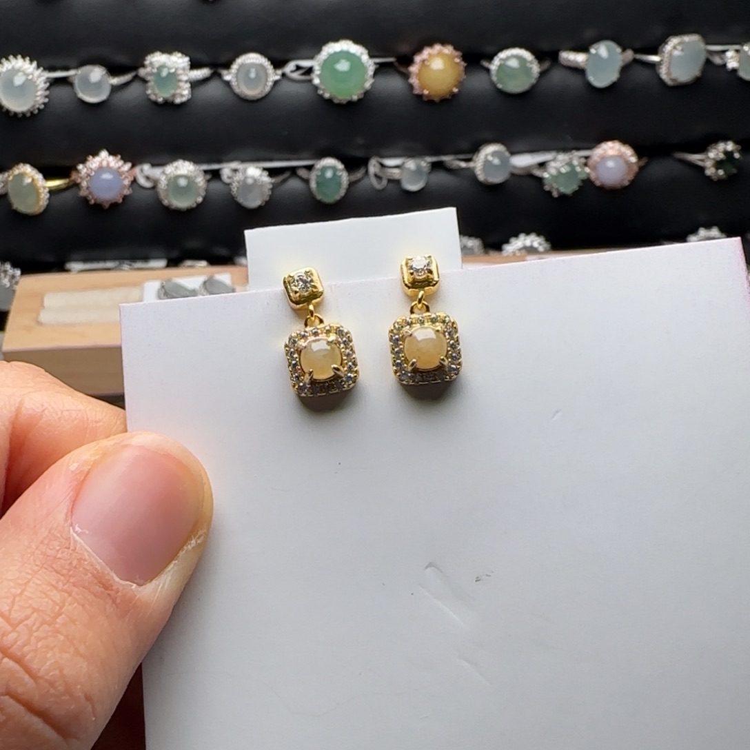 翡翠戒指银S925镶嵌天然缅甸A货翡翠