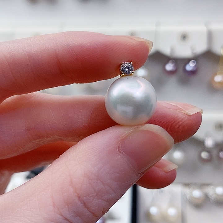 颈饰淡水珍珠银S925镶嵌12mmA