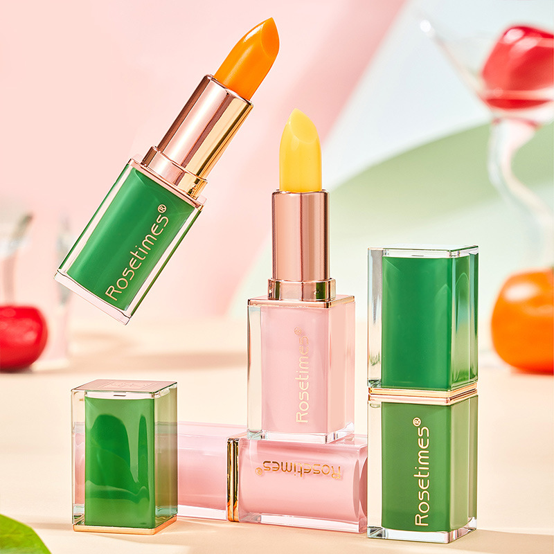 胡萝卜素红樱桃变色润唇膏温感变色口红滋润学生不沾杯润唇膏素颜