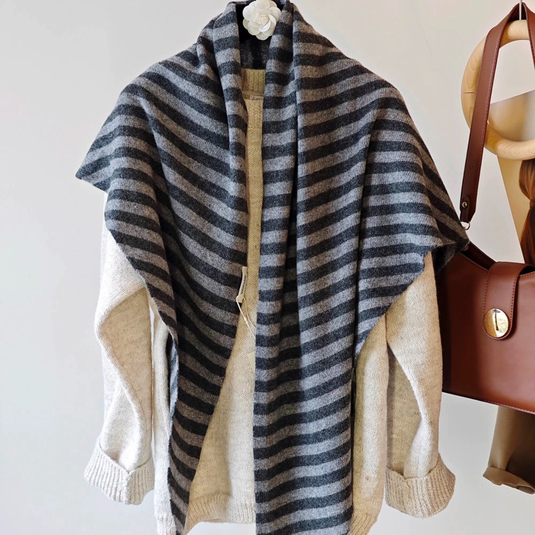 新款澳洲羊毛wool100% 加大秋冬披肩保暖大三角围巾高档时尚百搭