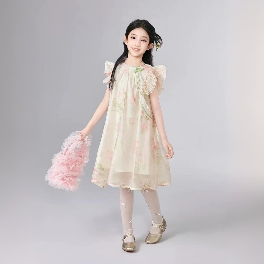 (RAINBOW25年夏)儿童夏季新款国风旗袍连衣裙R5019