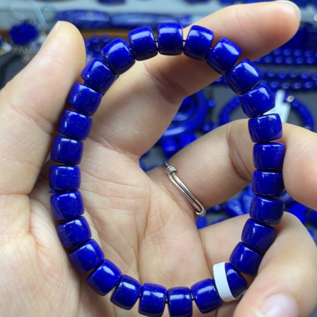 青金石未镶嵌直切手串75