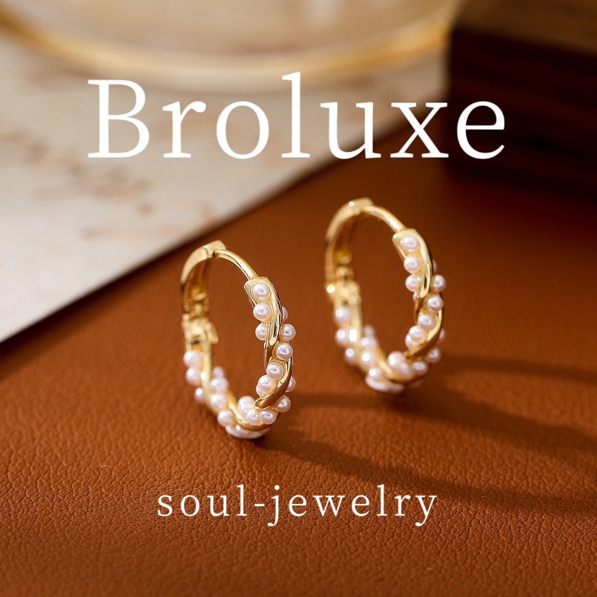 黄铜仿珍珠耳饰 【柏珞饰品】C335 杨幂同款小米珠缠绕仿珍珠耳扣