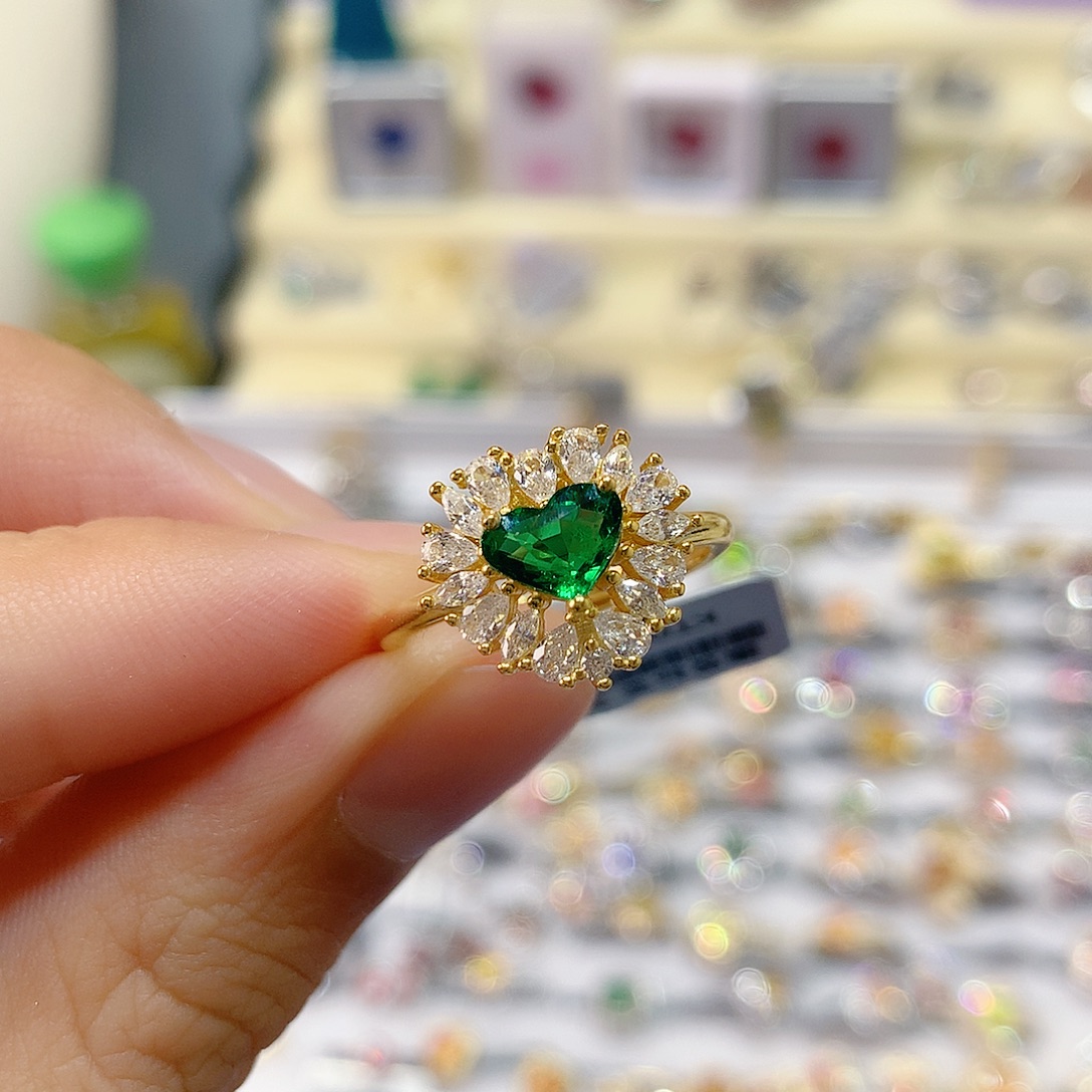 石榴石（沙弗莱）戒指银S925镶嵌