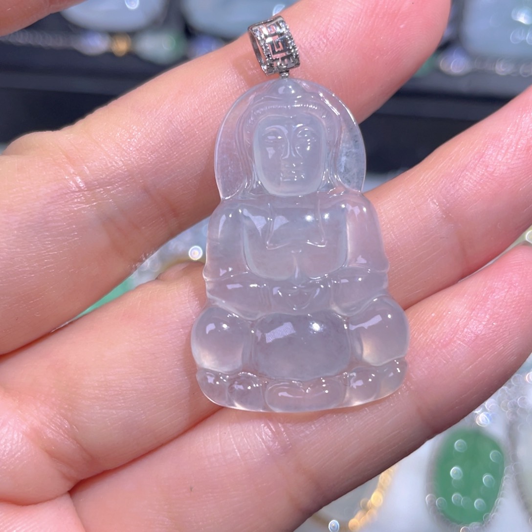 颈饰18K金镶嵌翡翠翡翠