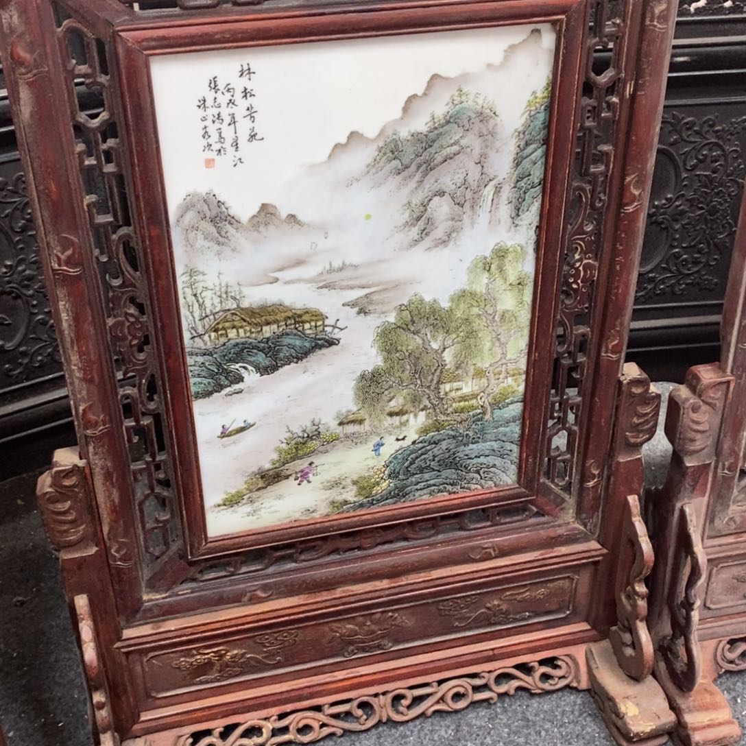 瓷片景德镇瓷板画柴窑烧制