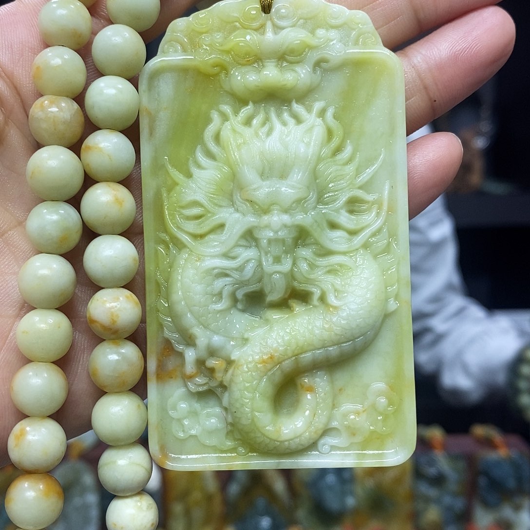 未镶嵌岫玉挂件吊坠手串