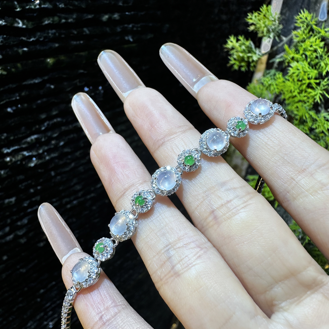 925银缅甸翡翠手链