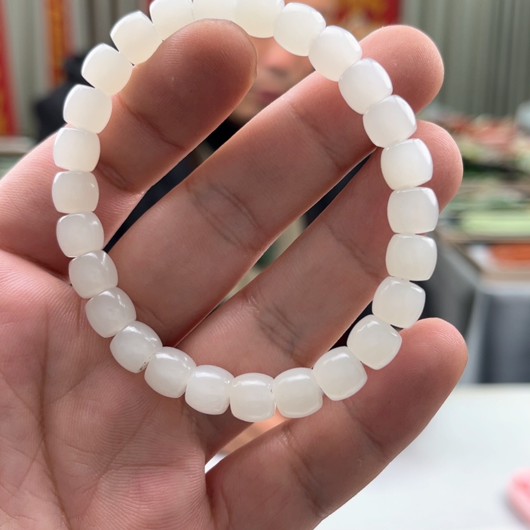 和田玉颈饰未镶嵌和田玉白玉8mm直切多样性发货（拍一发一）