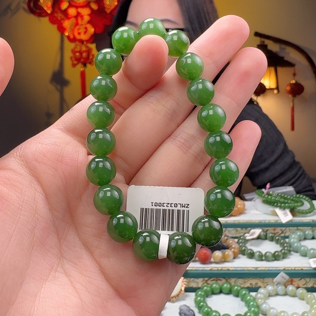 和田玉手串拍一发一未镶嵌安**婧