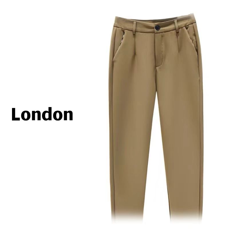 早秋时尚高腰休闲西装裤百搭女士修身弹力显瘦气质164322