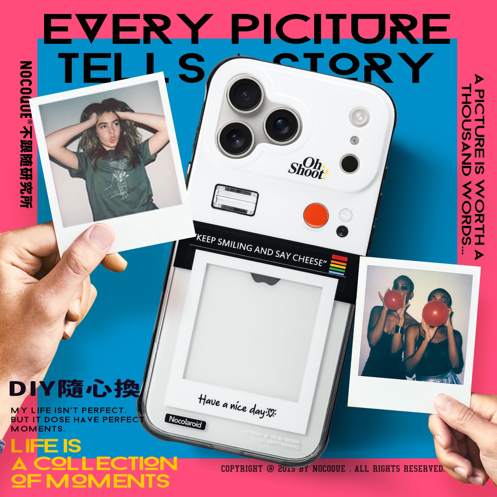 NOCOQUE拍立得17promax适用于苹果手机壳华为Mate70pro小米vivo20