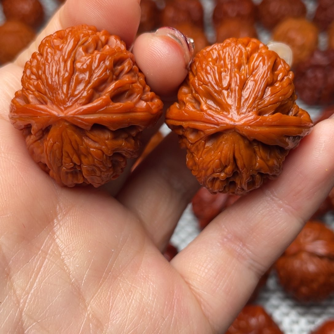 桃核吊坠文玩核桃 手把件 白狮子 33