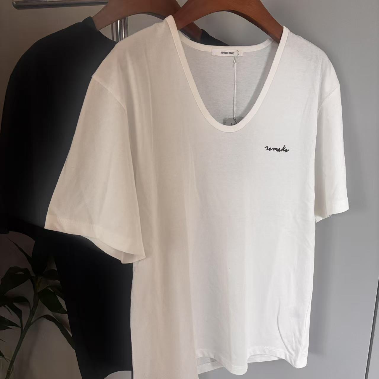 【慧姐韩国正品】春夏新款鹅蛋领纯色T恤/N0退N0换