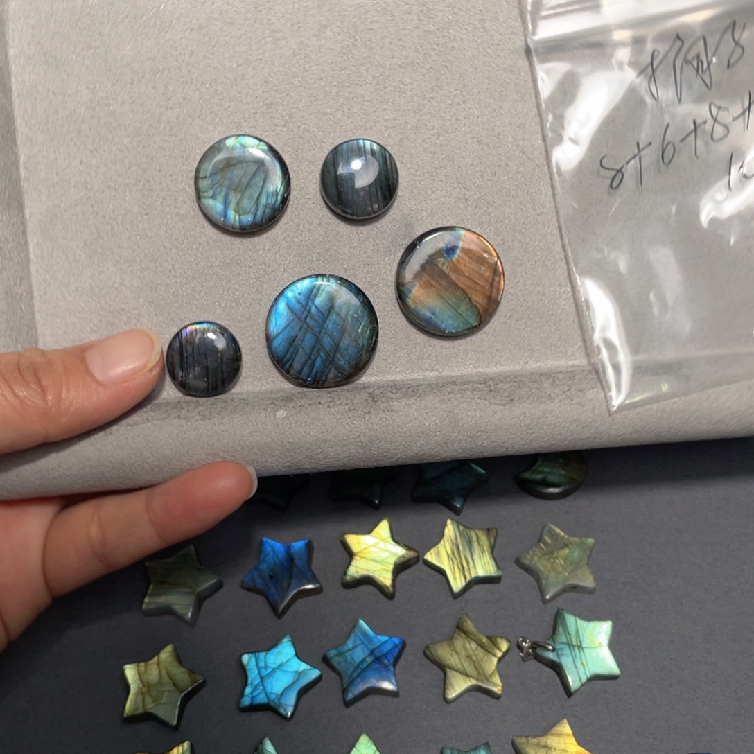 橘***长石颈饰银S925镶嵌