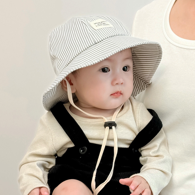 【小布丁】儿童帽子2025春秋新款遮阳防晒帽婴儿渔夫帽薄款宝宝盆帽