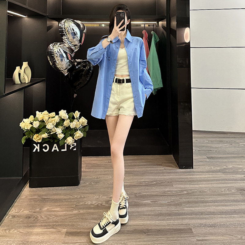 891-900夏季薄款法式防透防晒白衬衫百搭正装小众风【非主图款】