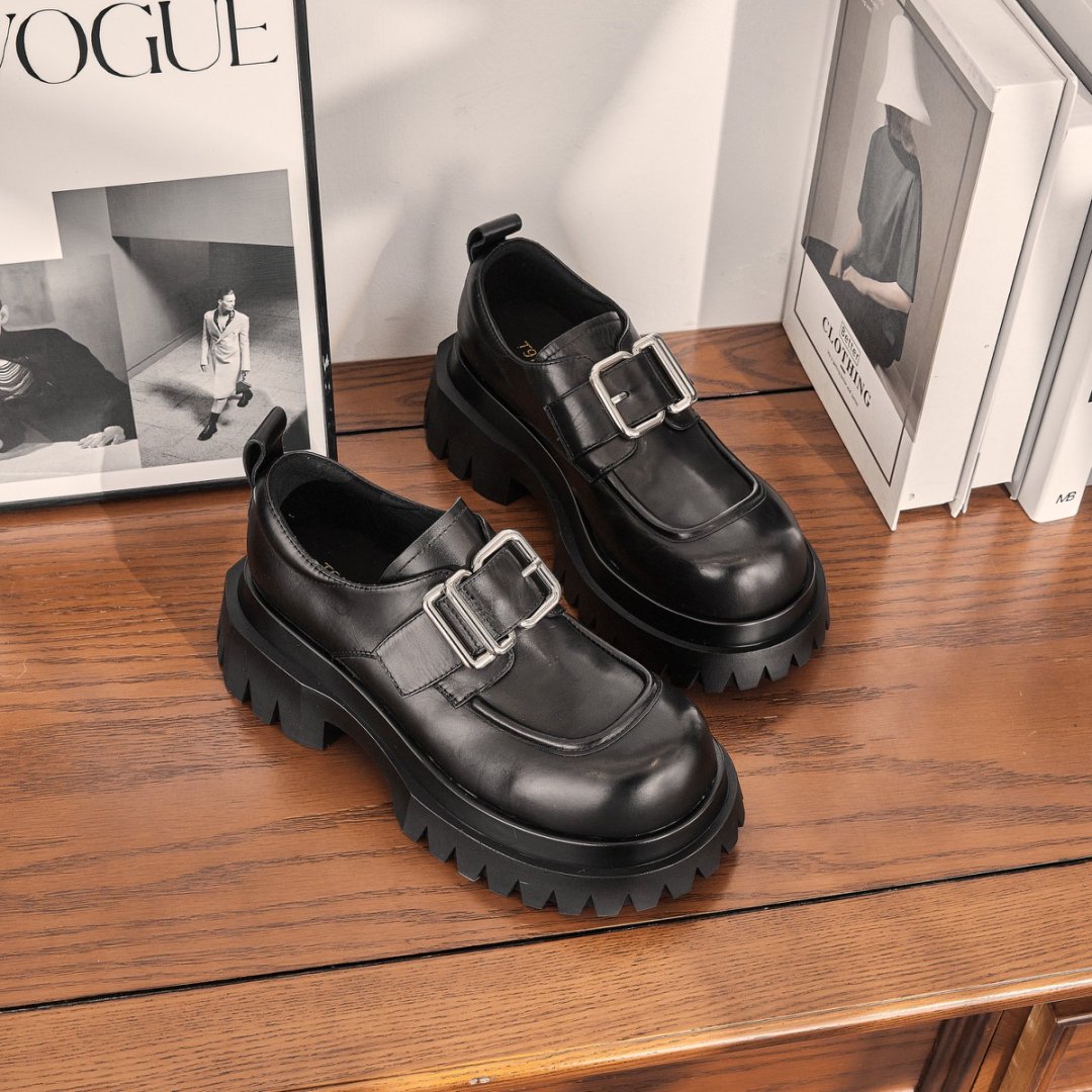 2025早春新款英伦风小众设计款增高厚底通勤百搭乐福单鞋女G721