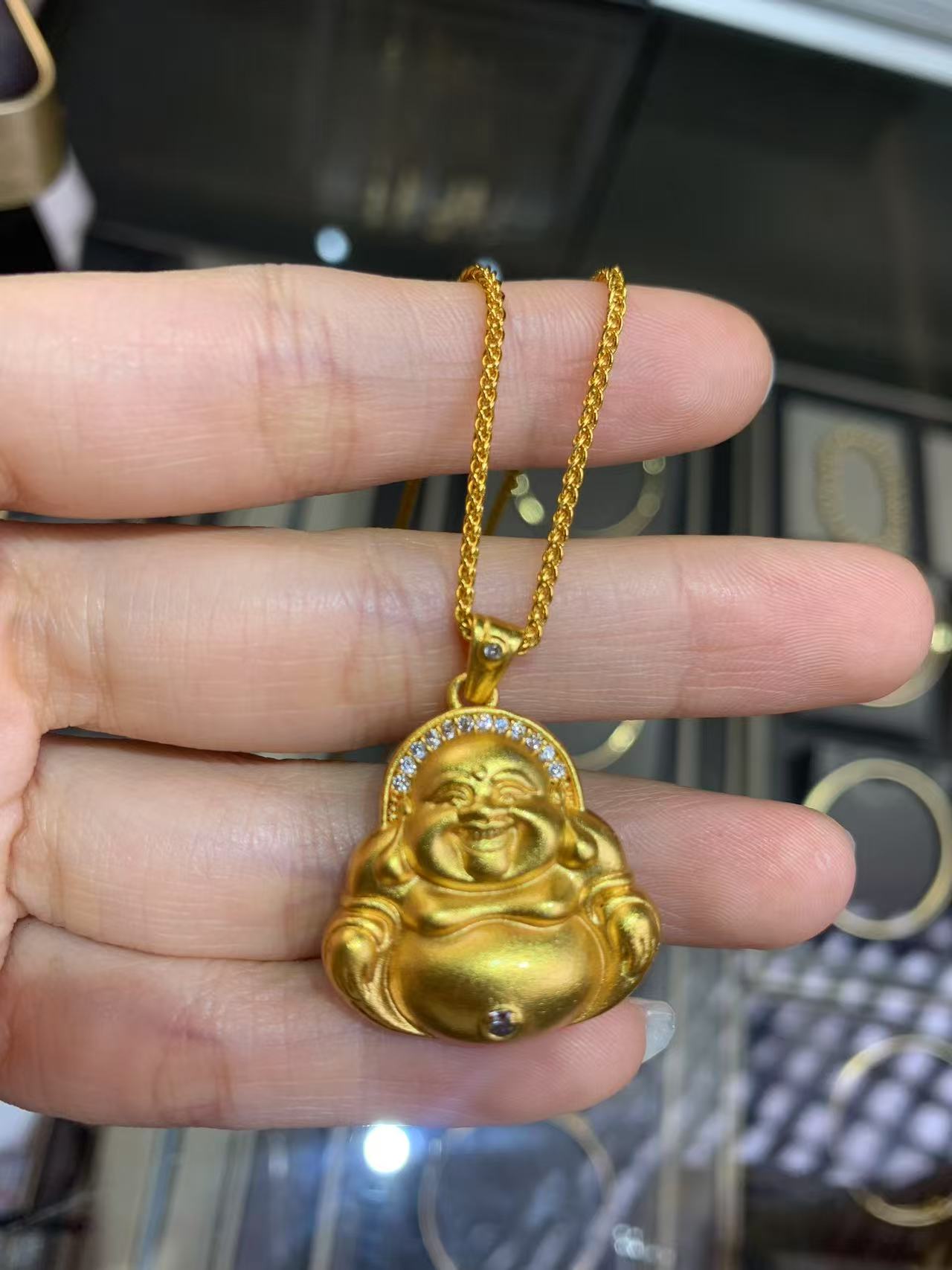 天总专属-点钻弥勒笑佛吊坠项链