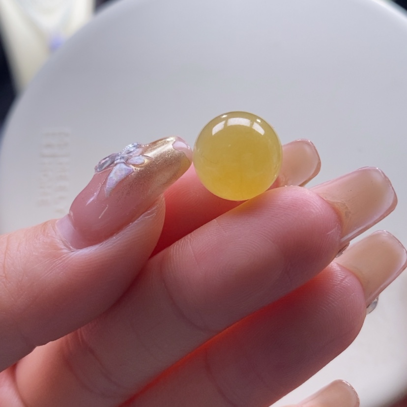 【闪购商品】翡翠颈饰未镶嵌翡翠冰鲜黄珠卡12.3mm