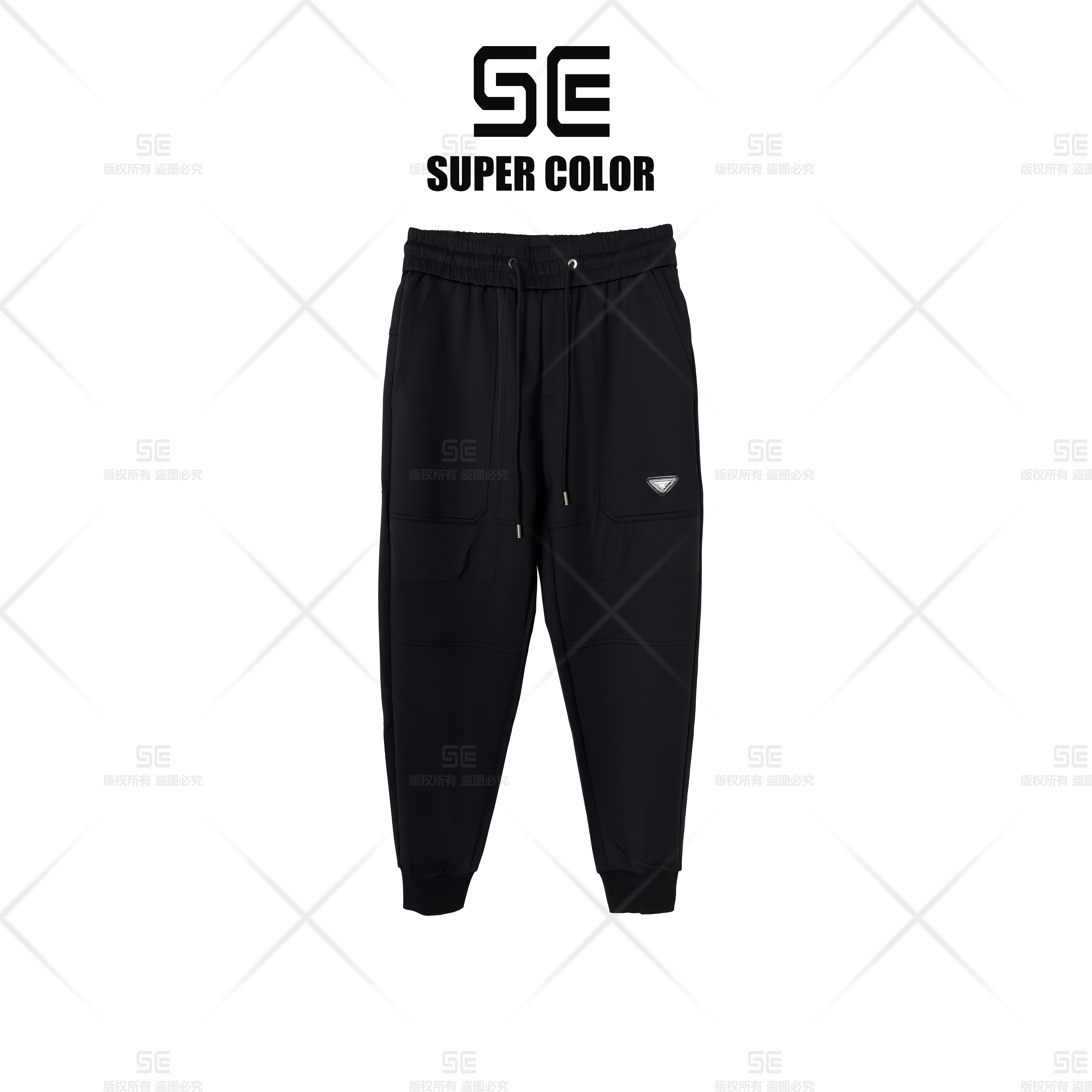 supercolor【简约三角百搭卫裤】25ss//潮流拼接卫裤 1