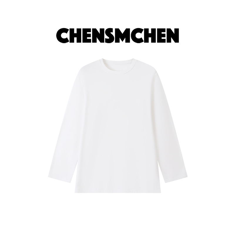 CHENSMCHEN 简约纯色圆领长袖T恤女百搭宽松显瘦打底衫CST9503TT