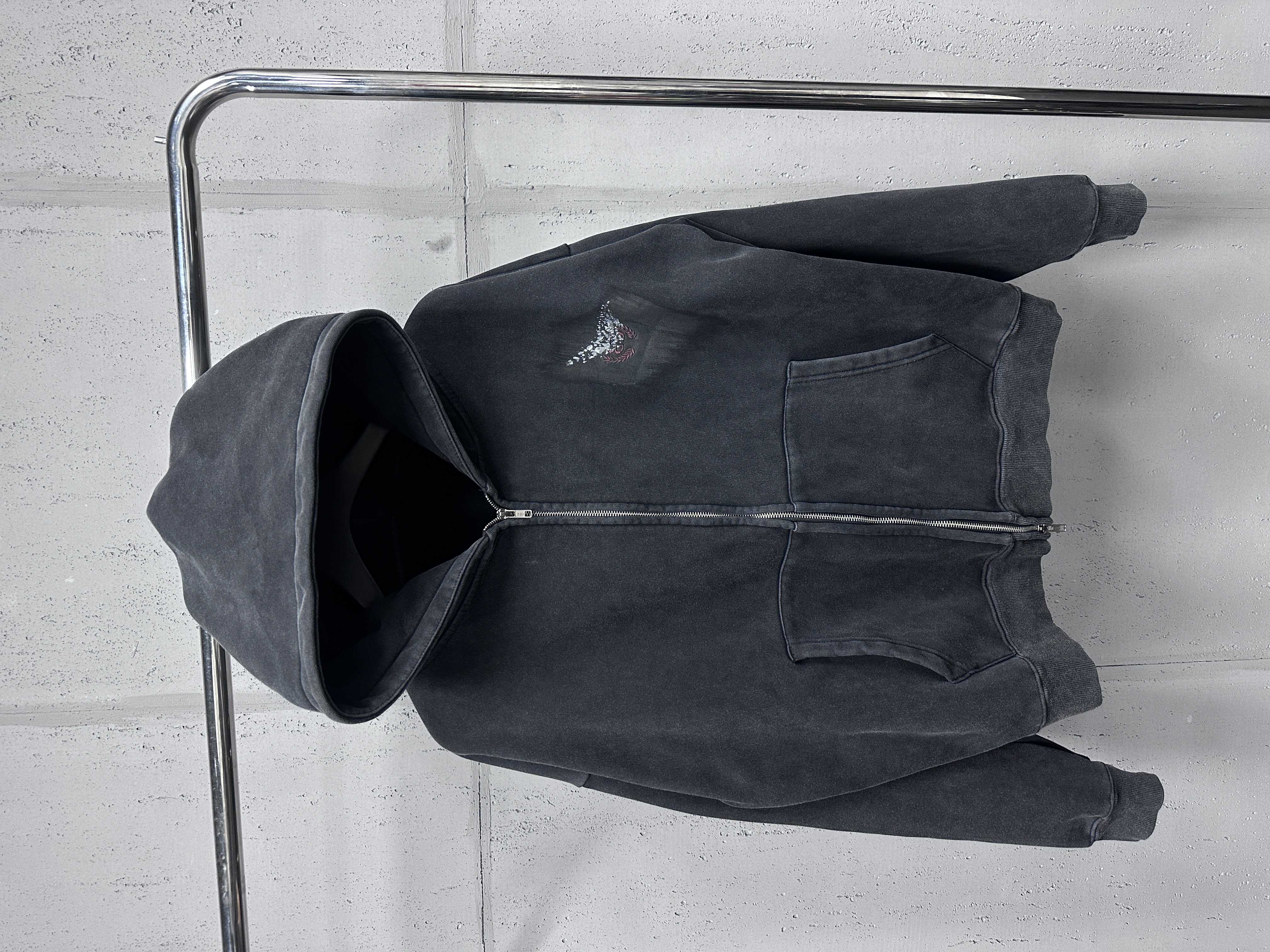 YXY【巴家喷脏麦穗加绒重磅外套】潮牌秋冬街头美式复古男女加厚