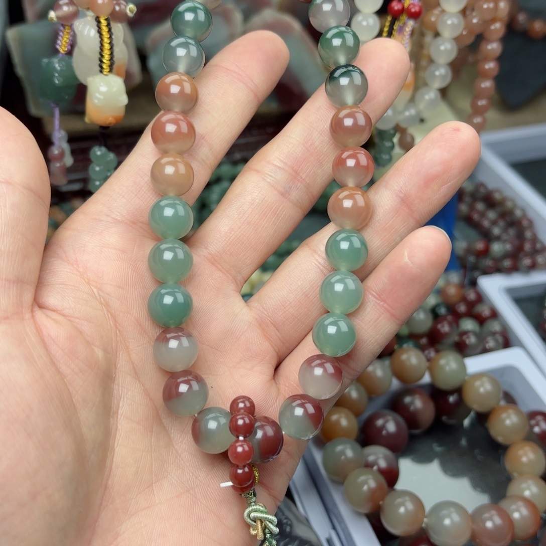 布***囊大理石磁石秦紫玉27粒