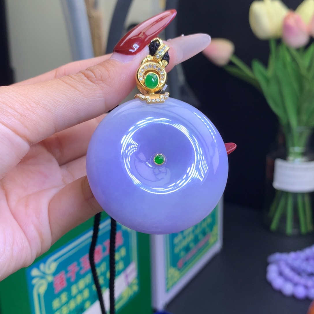 翡翠颈饰18K金镶嵌天然