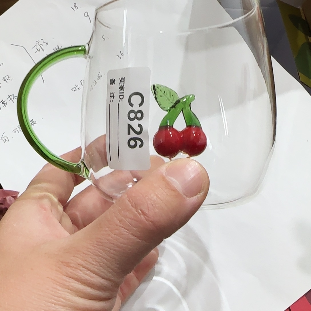826微瑕樱桃杯子1只