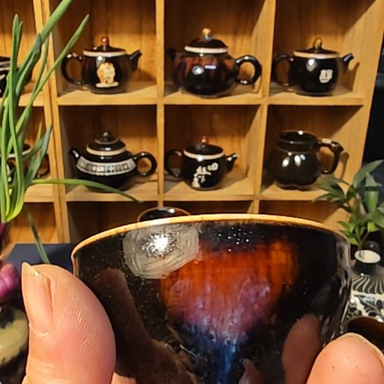 天然老黑釉斗笠盏