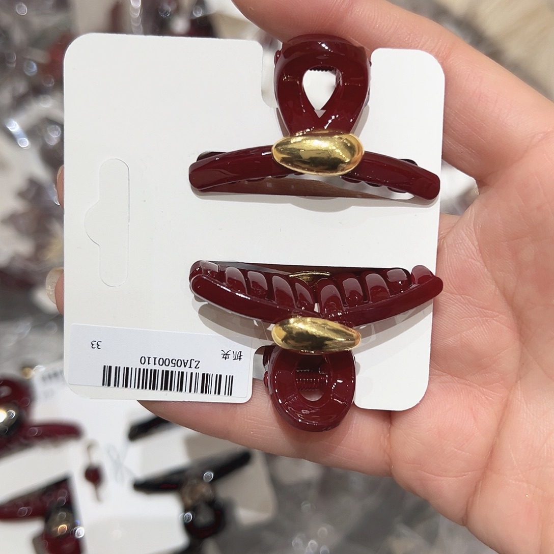 非金属红色金豆豆刘海抓