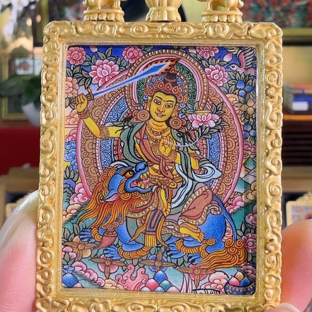 吊坠文殊唐卡东智