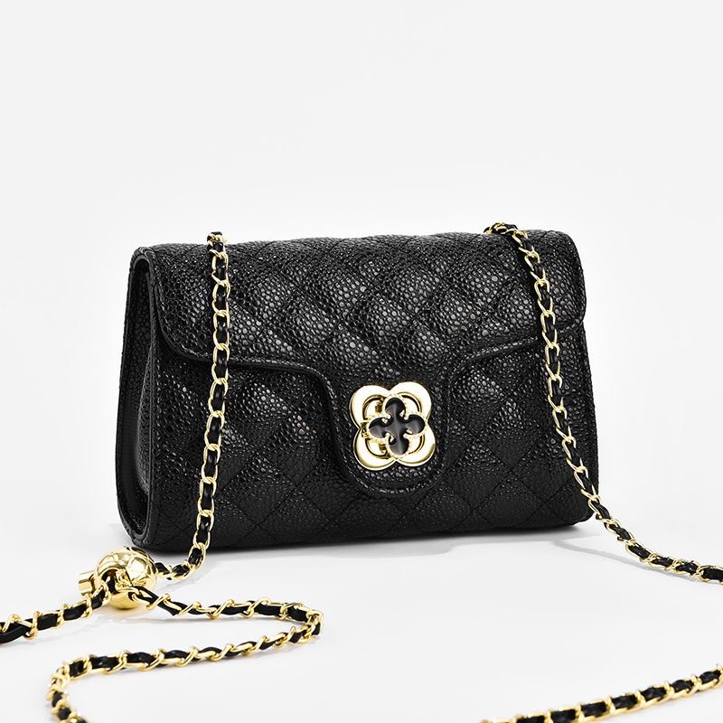 网红包包女2024新款鱼子酱单肩斜挎包四叶草面霜包菱格精华包