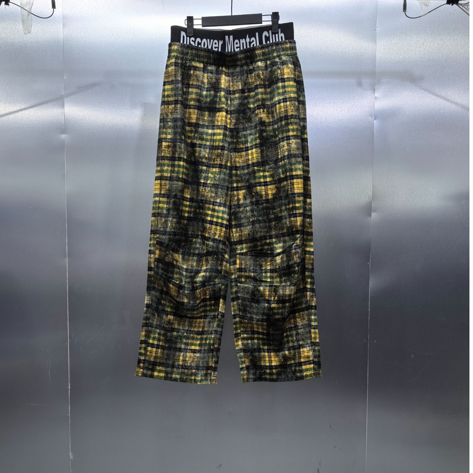 R03-70418-DMC脏染时尚潮流格纹长裤