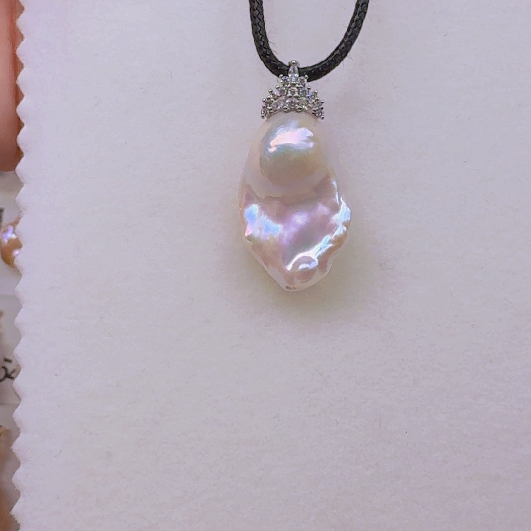 银S925镶嵌颈饰淡水珍珠