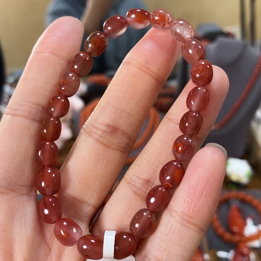 未镶嵌单圈6.5mm原矿南红玛瑙