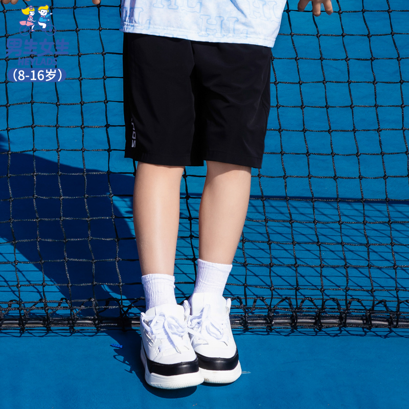 男生女生男大童简约运动风中裤NPXBJ24018*
