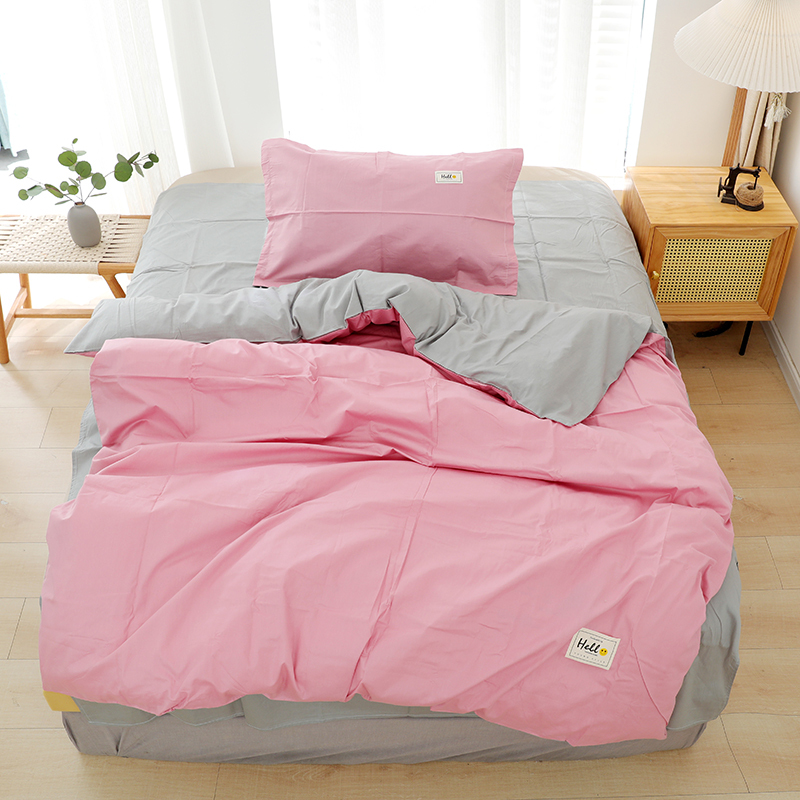 专享【京かわ会社】纯棉单人三件套 YW-粉