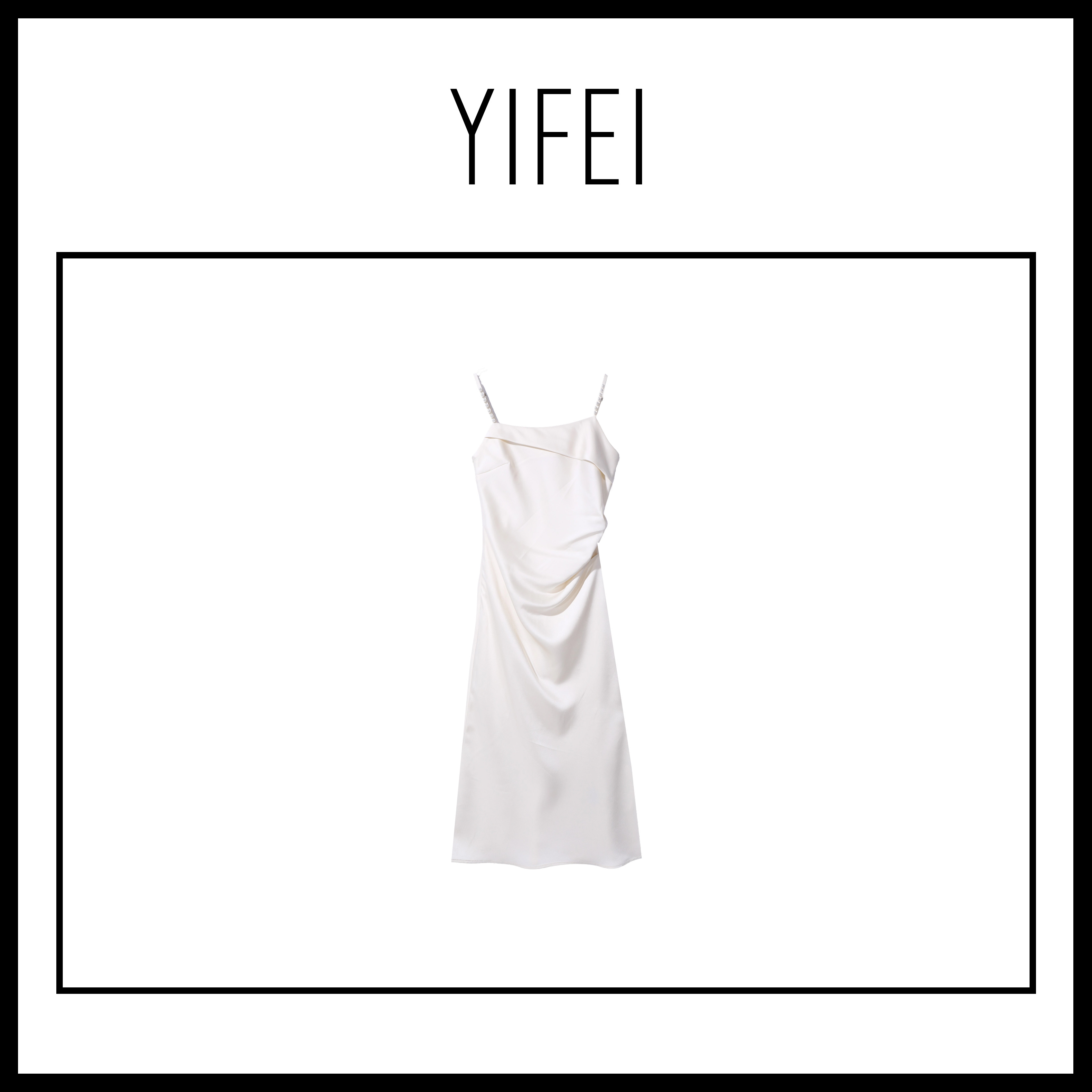 【歌蒂尔Gedier】简约优雅细肩带中长款连衣裙  LG510136Y