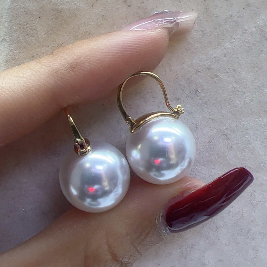 淡水珍珠耳饰18K金镶嵌