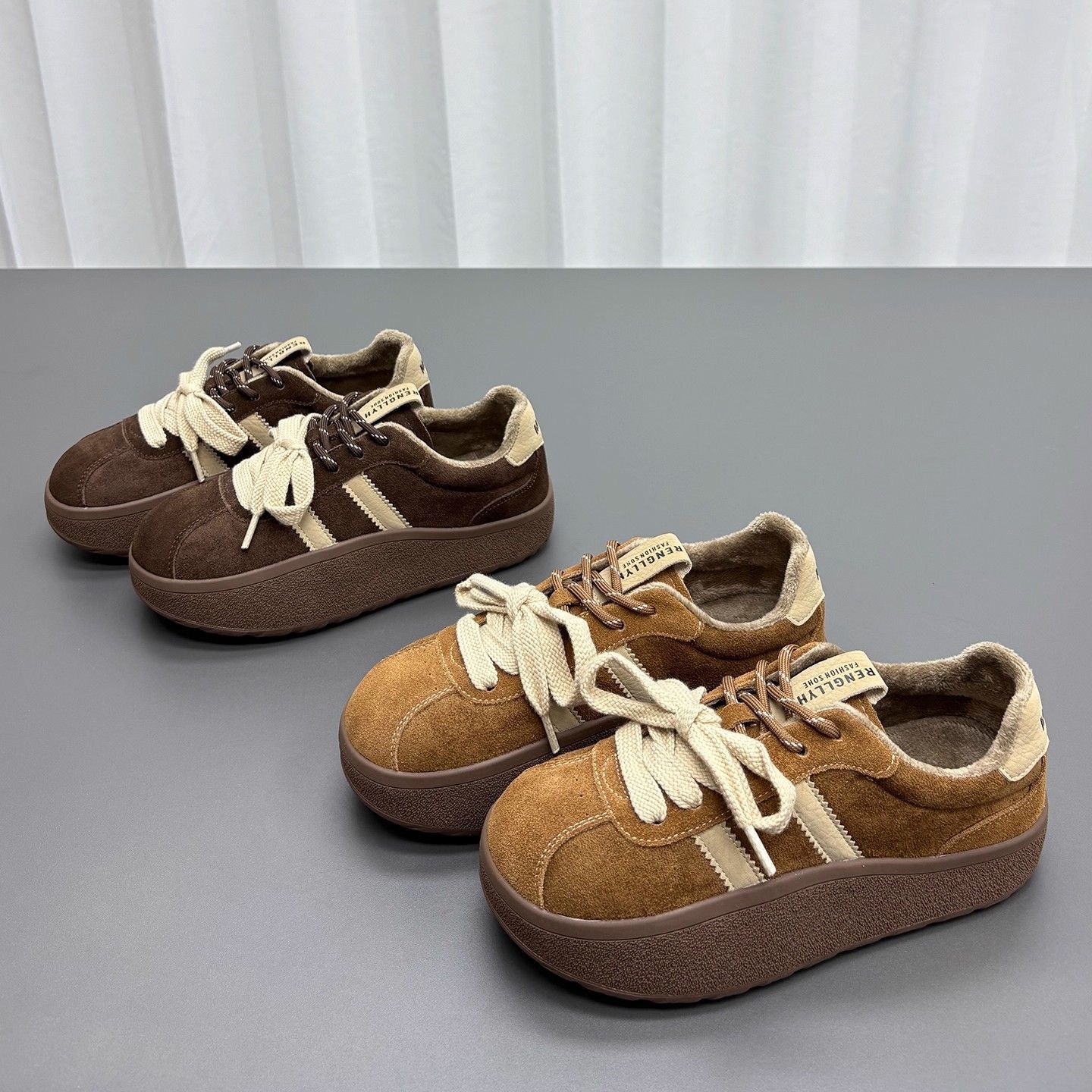 【现货+运费险】巴黎走秀款加绒复古德训鞋时尚百搭厚底休闲运动鞋