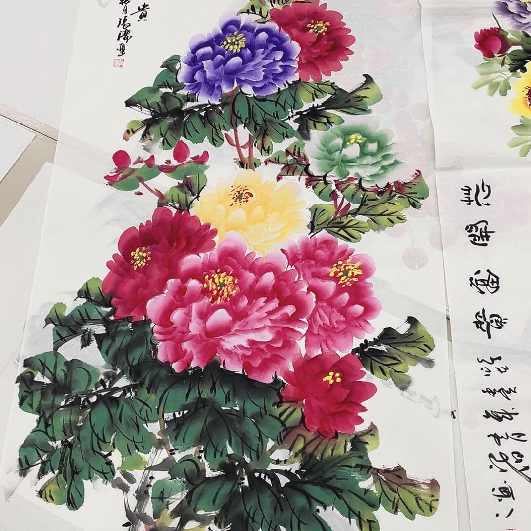 国画纯手绘山水花鸟