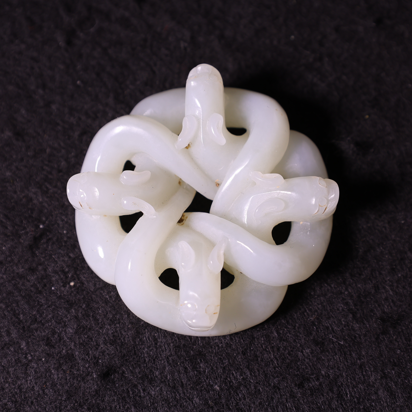 9G5 清 白玉浮雕威震四方玉璧