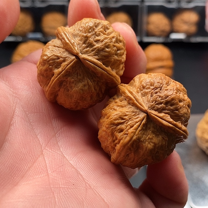 把件文玩核桃七星纹三棱