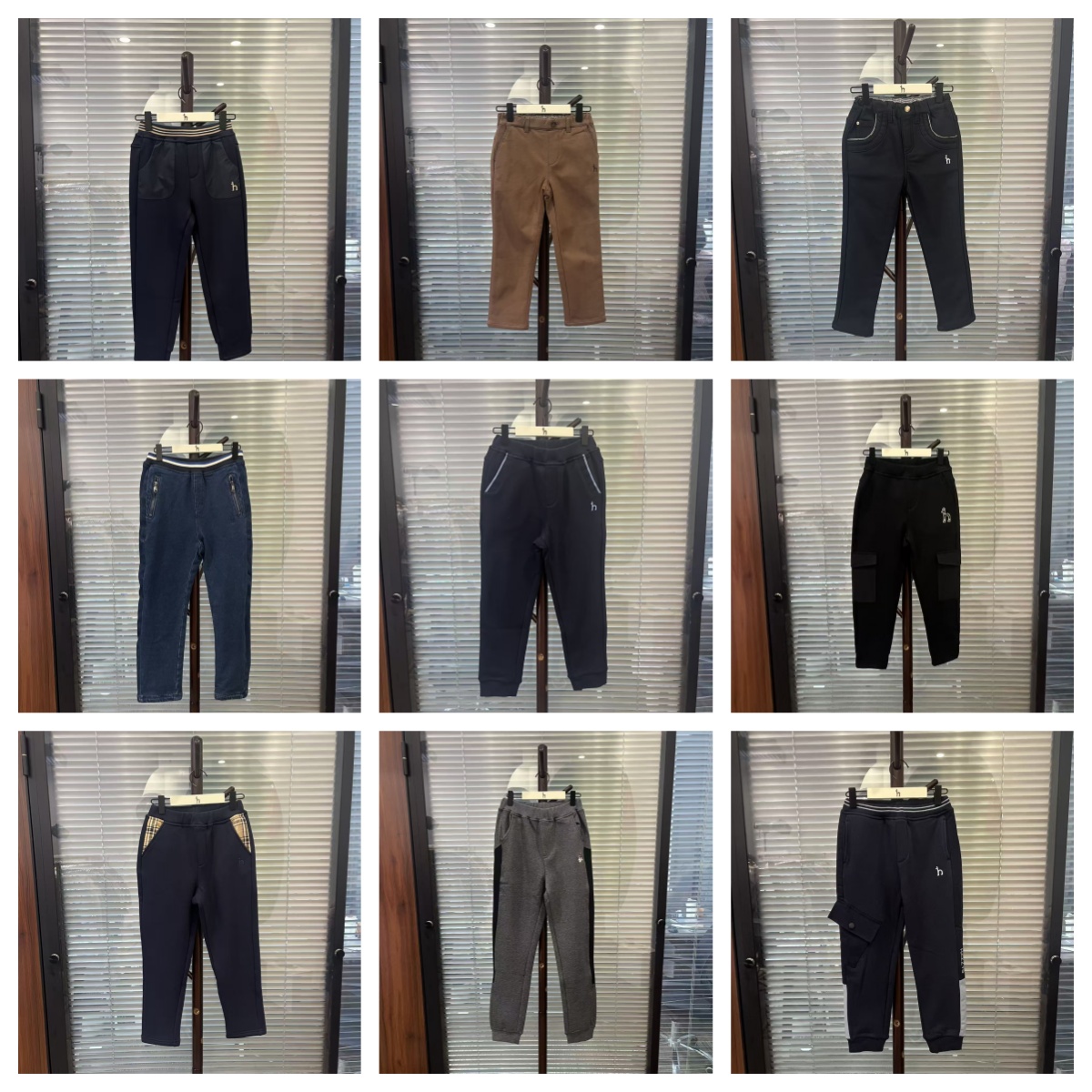 【品牌撤柜】男童设计感一体绒保暖时尚舒适针织修身长裤休闲裤