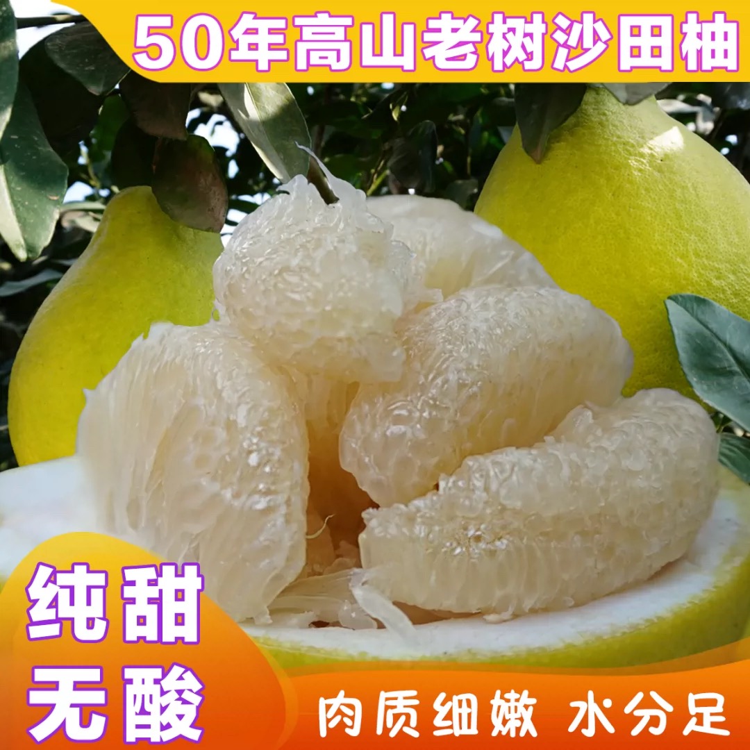 广西高山老树沙田柚香柚无酸甜蜜爆汁水果特产