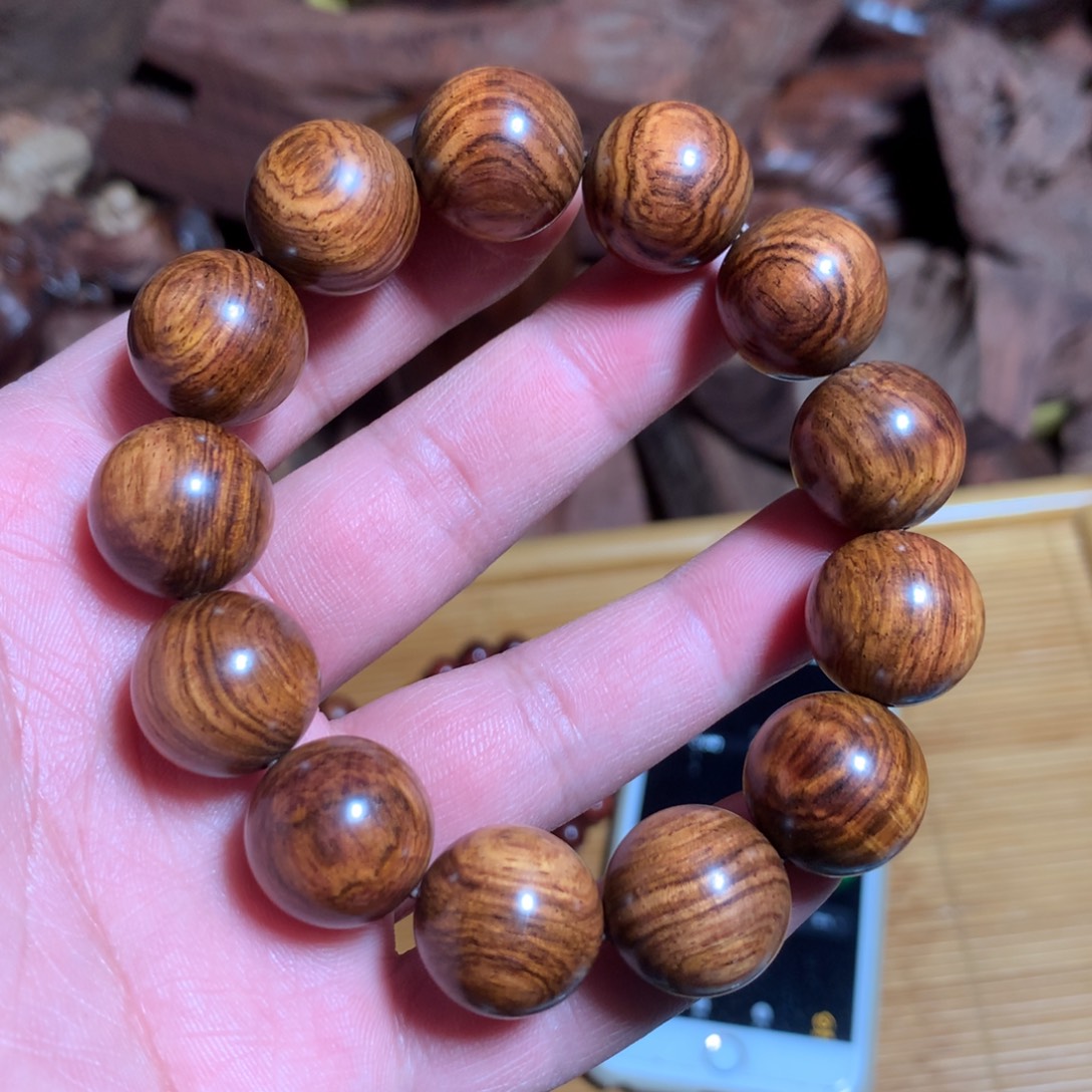 山***王黄花梨/降香黄檀手串回血的海南黄花梨老料