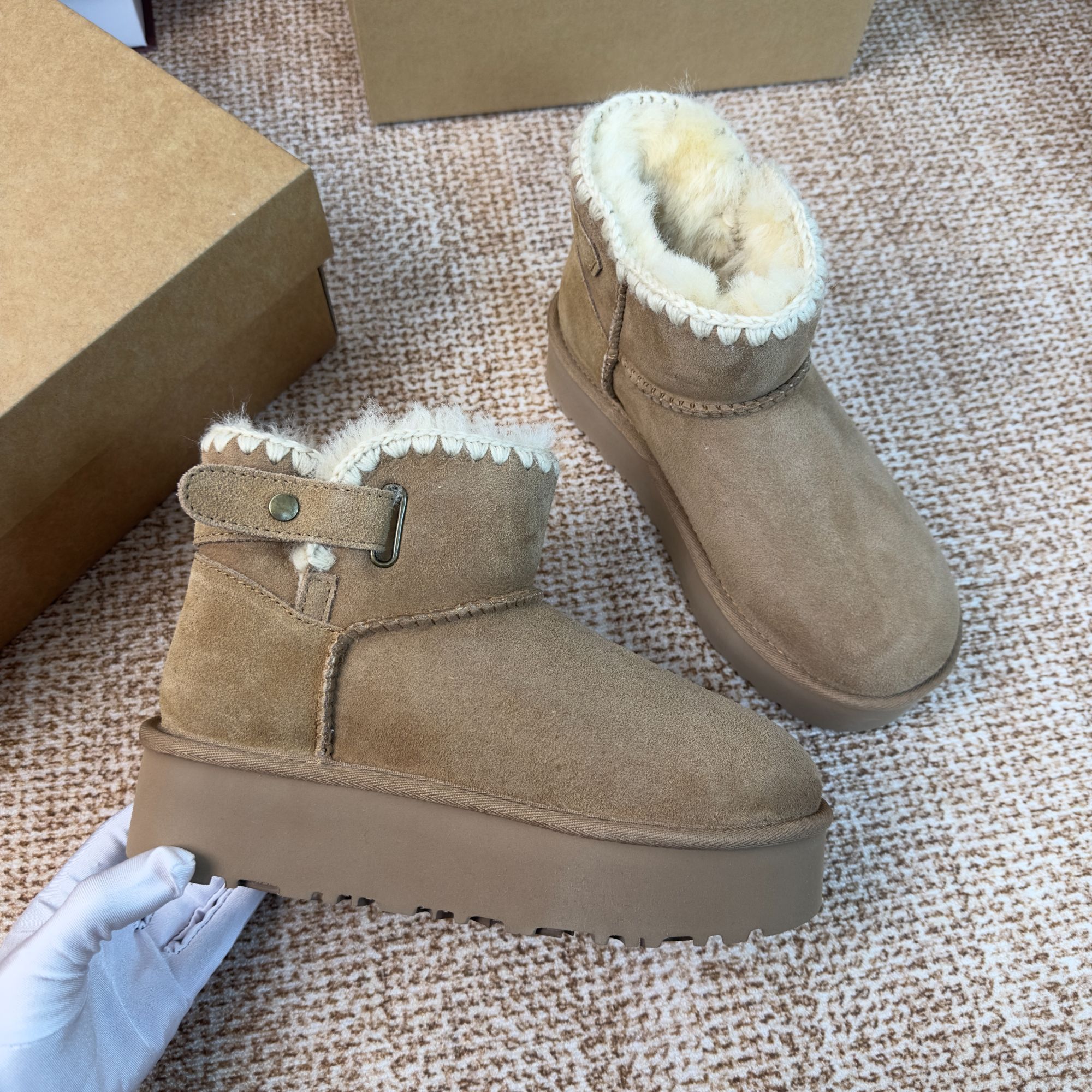【毛线口雪地靴】显高加厚保暖时尚雪地靴冬季休闲女鞋冬季2025新款